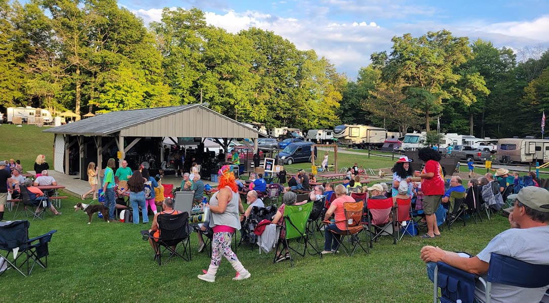 DJ and celebration activities at Holiday Hills end-of-year event
