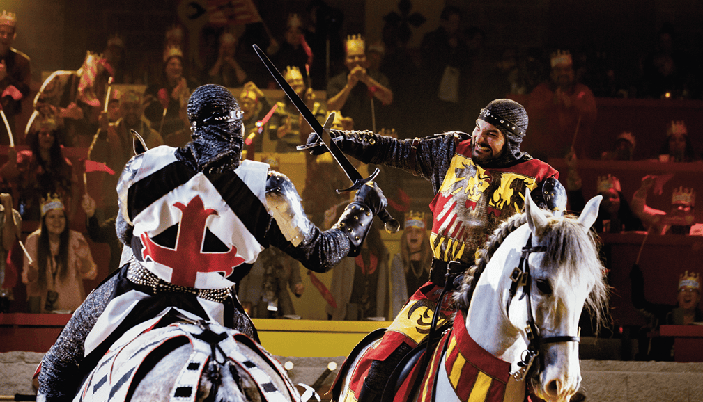 Students cheering at Medieval Times