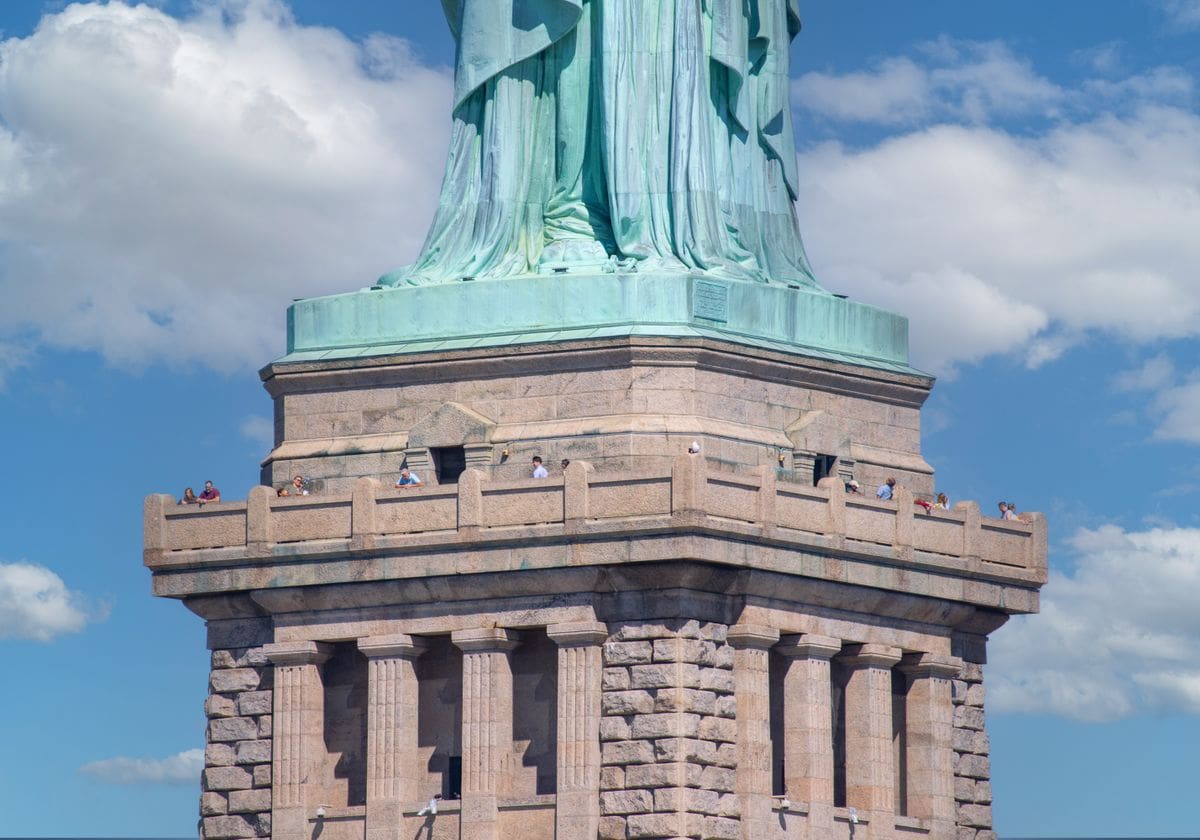View from the Statue of Liberty pedestal observation balcony