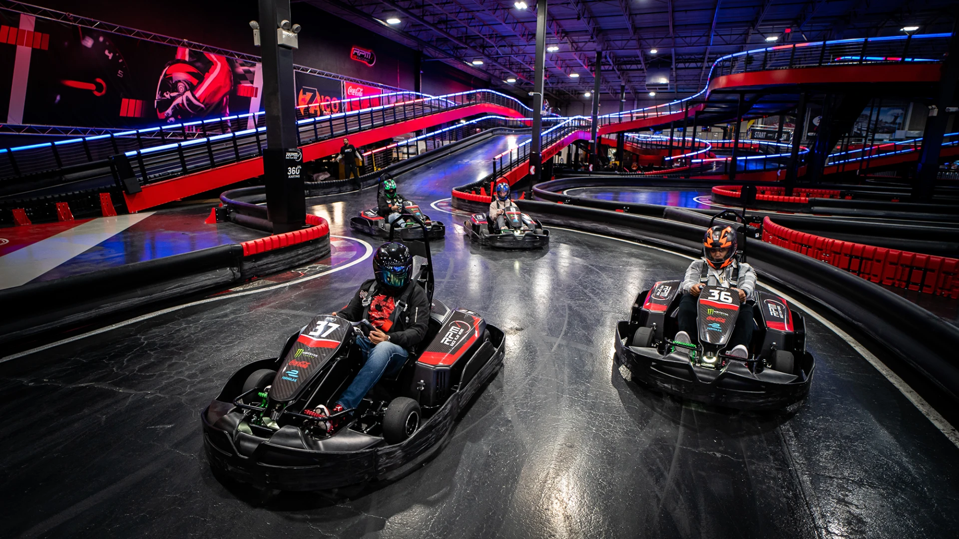 Go-kart racing at RPM Raceway
